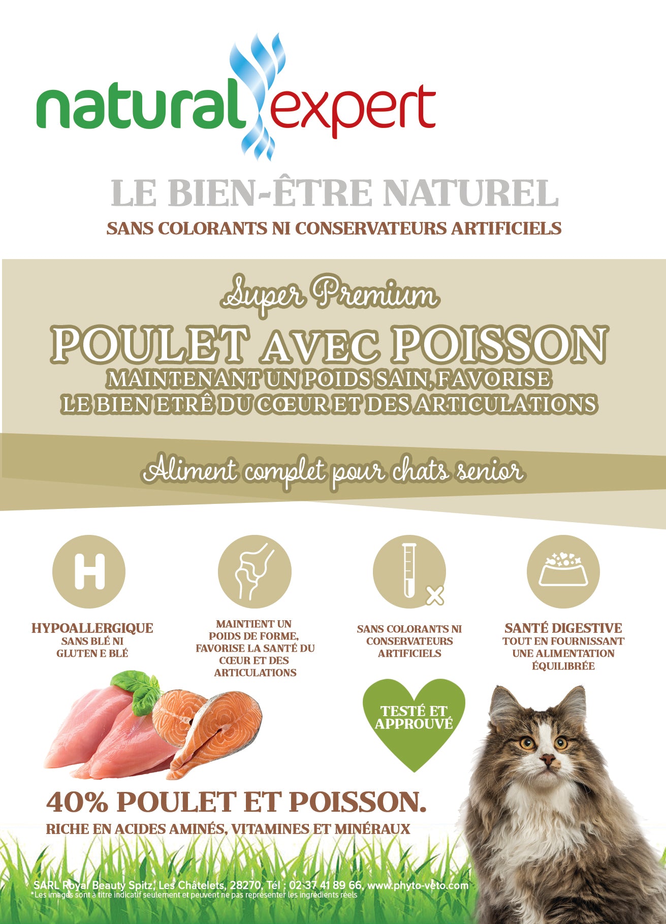 SUPER PREMIUM Poulet & Poisson Chat Sénior spécial Poids/Articulation/Coeur 6kg - 0