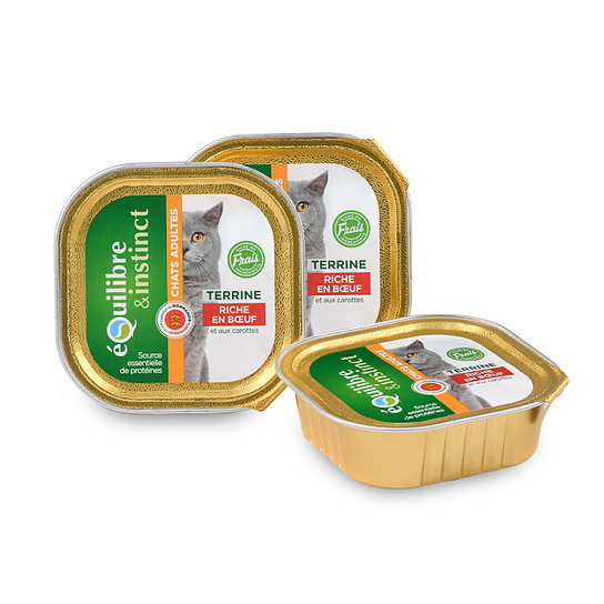 Terrine Riche en bœuf chat Adulte Lot de 16x100g