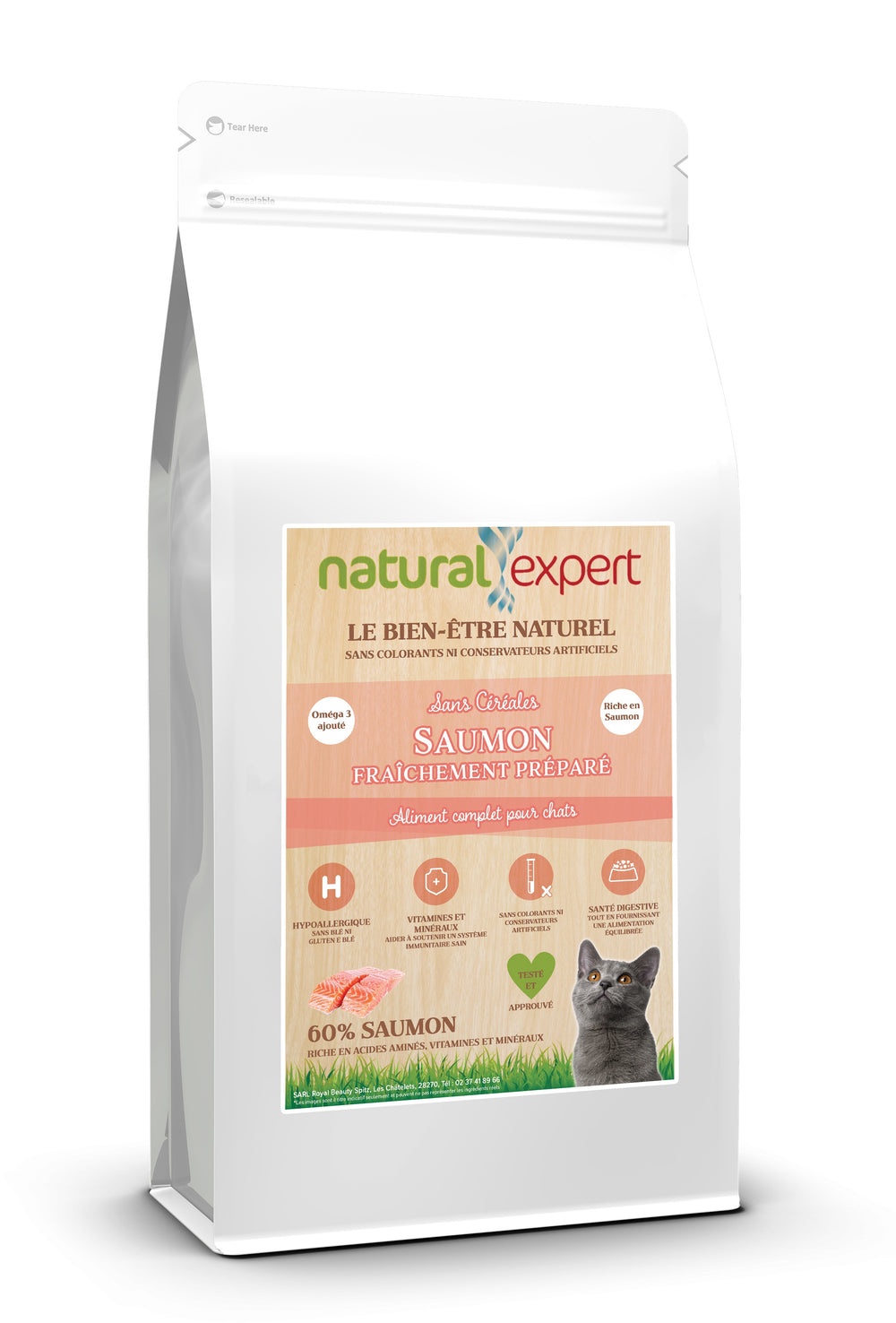 Croquettes NATURELLES Chat 60% SAUMON